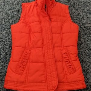 Orange thin puffy vest XS